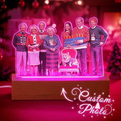 Personalized Photo Shape 3D LED Light Christmas Gift For Family Members